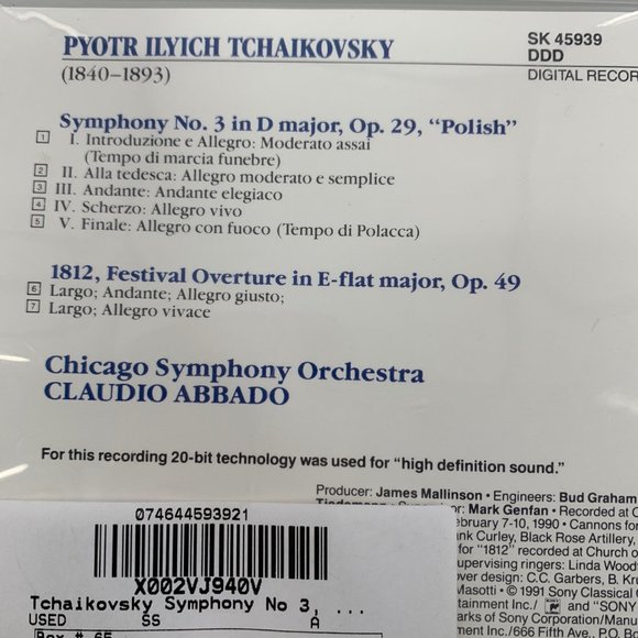Claudio Abbado Symphony‎ Orchestra CD Sony Classical - Picture 7 of 13